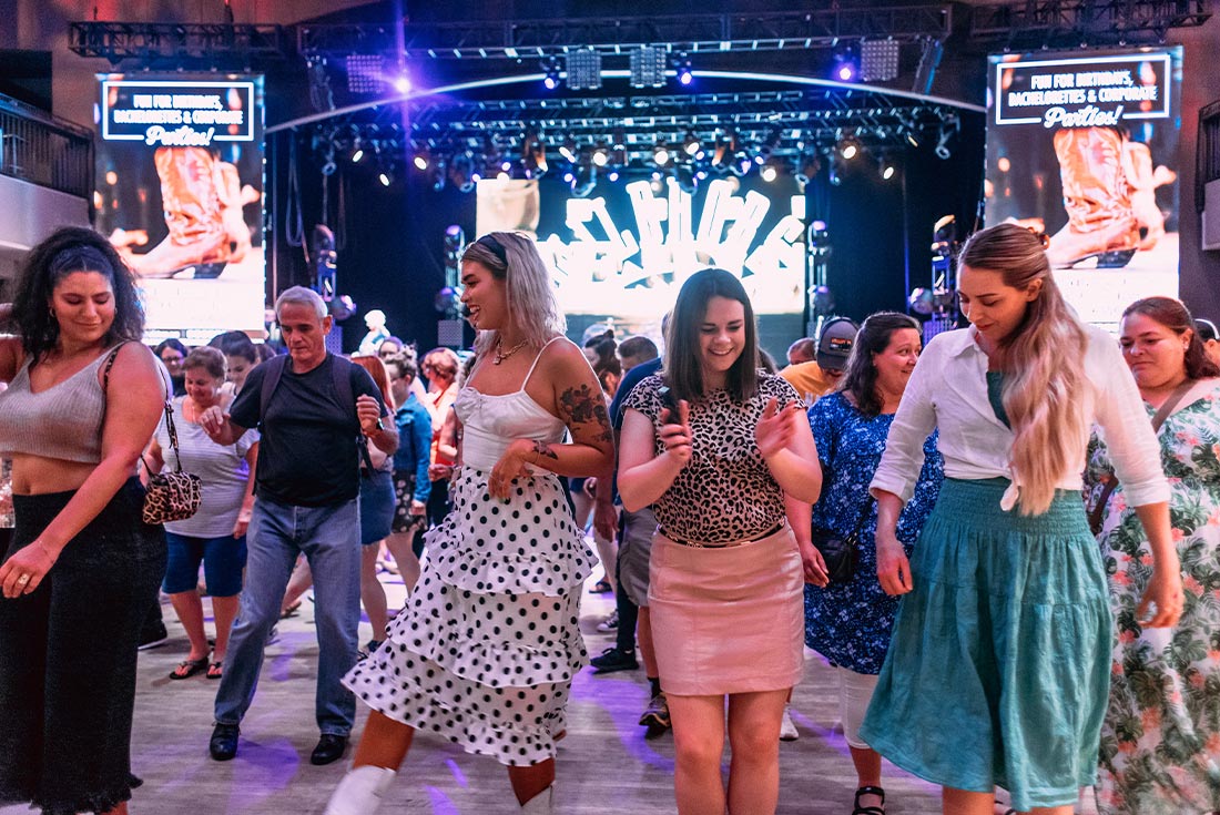 Learning to line dance in Nashville, Tennessee, USA